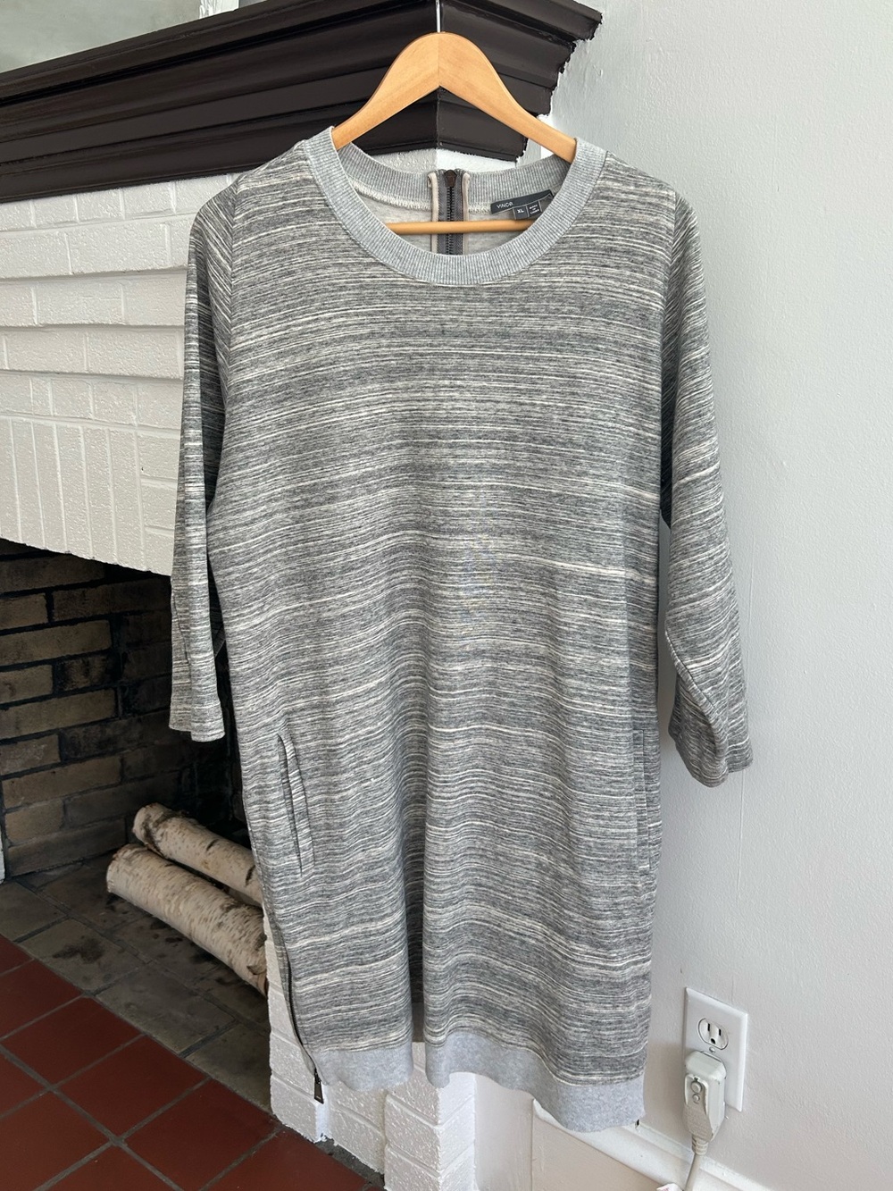 Vince Gray Marled Scoopneck Dress size XL